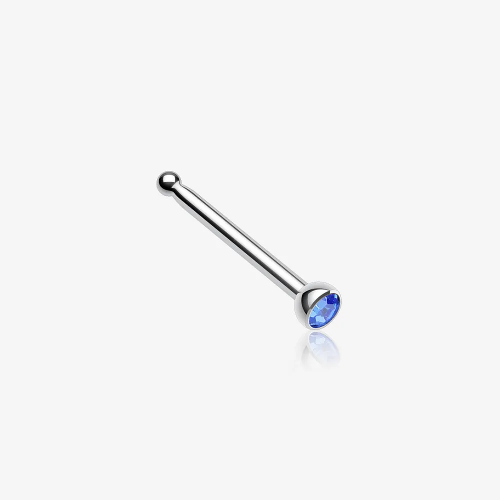Press Fit Gem Top Steel Nose Stud Ring