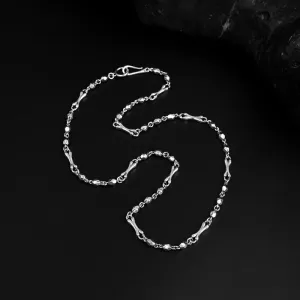 Real Solid 925 Sterling Silver Necklace Chain Stone Skull Bone Gothic Punk Jewelry 18"-22"