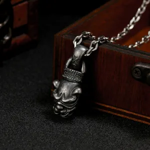 Real Solid 925 Sterling Silver Pendants Dog Head Cross Skull Crown Men Fashion Jewelry