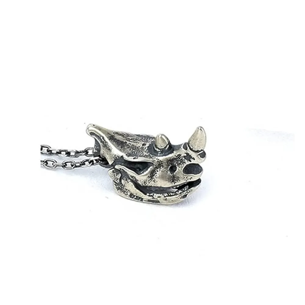Real Solid 925 Sterling Silver Pendants Eagle Cheetah Rhinoceros Crocodile Animals Skull Gothic Punk Jewelry