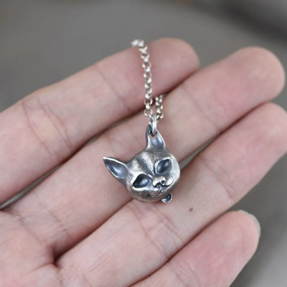 Real Solid 925 Sterling Silver Pendants Leopard Skull Animals Hiphop Jewelry