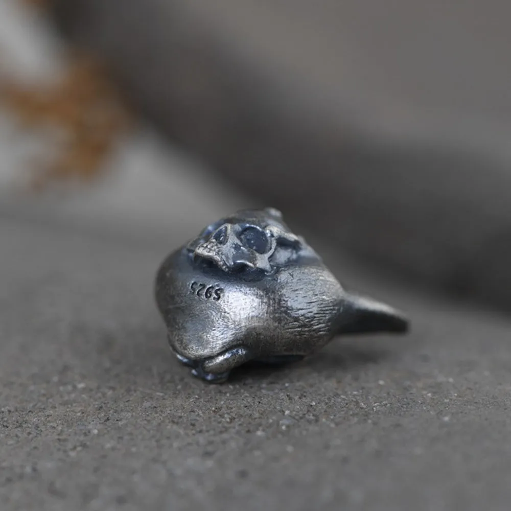 Real Solid 925 Sterling Silver Pendants Leopard Skull Animals Hiphop Jewelry