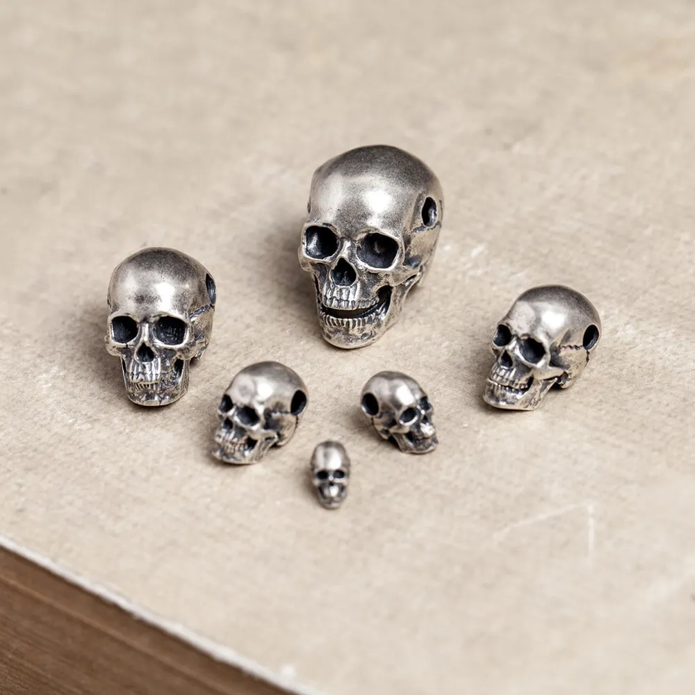 Real Solid 925 Sterling Silver Pendants Skulls Gothic Punk Jewelry Mouth Can Active