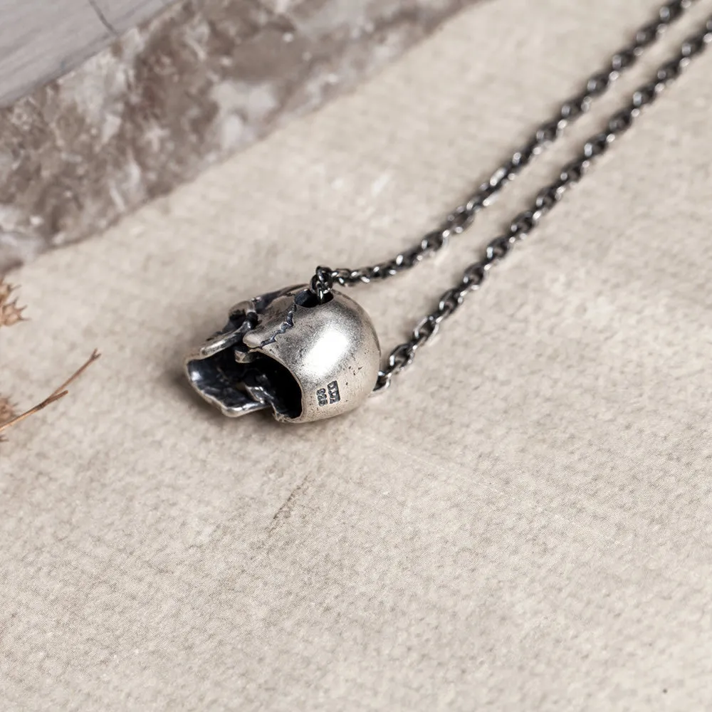 Real Solid 925 Sterling Silver Pendants Skulls Gothic Punk Jewelry Mouth Can Active