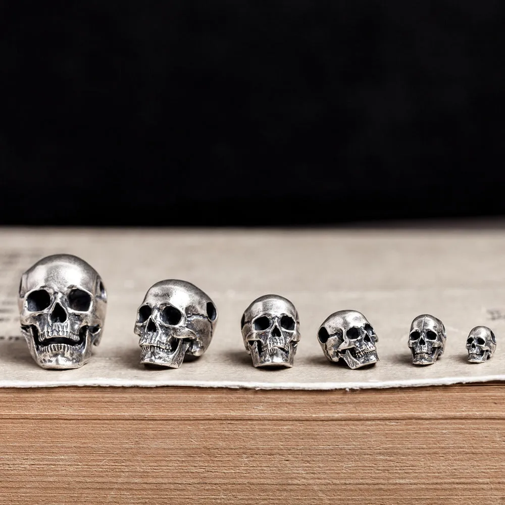 Real Solid 925 Sterling Silver Pendants Skulls Gothic Punk Jewelry Mouth Can Active