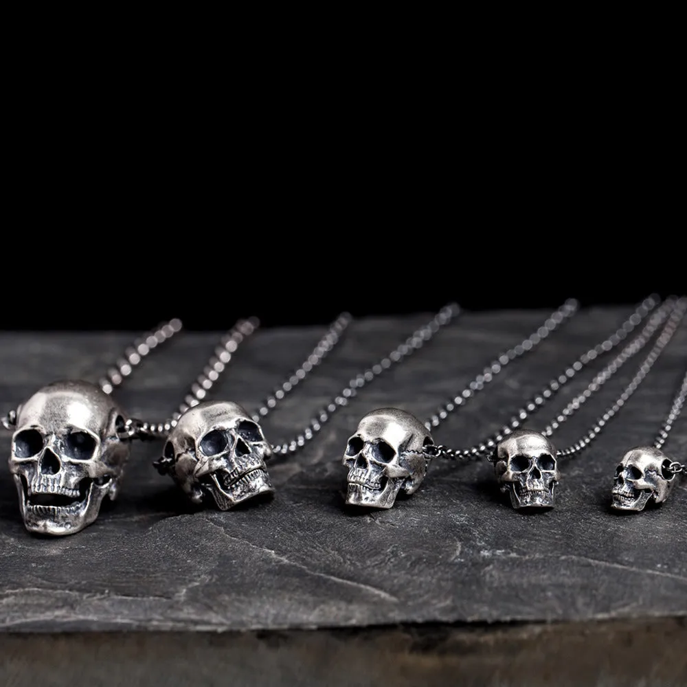 Real Solid 925 Sterling Silver Pendants Skulls Gothic Punk Jewelry Mouth Can Active