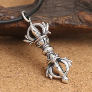 Real Solid 925 Sterling Silver Pendants Vajra Fashion Punk Jewelry