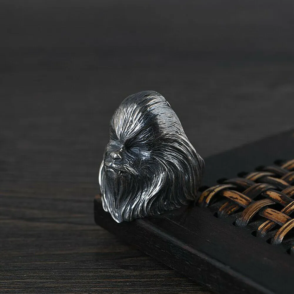 Real Solid 925 Sterling Silver Rings Apes Monkey Animals Fashion Gothic Punk Jewelry Size 9.5-12