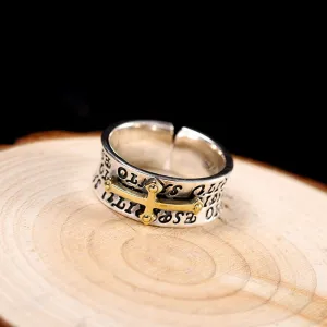 Real Solid 925 Sterling Silver Rings Cross Fashion Punk Couples Jewelry Open Size 6-11