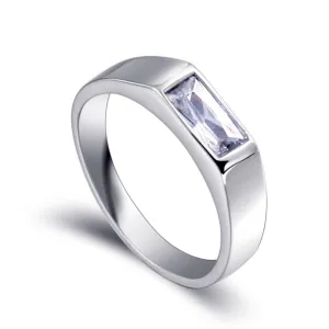Real Solid 925 Sterling Silver Rings Cubic Zirconia Fashion Couples Jewelry Size 8-12