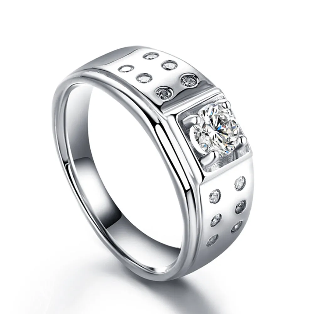 Real Solid 925 Sterling Silver Rings Cubic Zirconia Fashion Wedding Engagement Jewelry Size 8-12