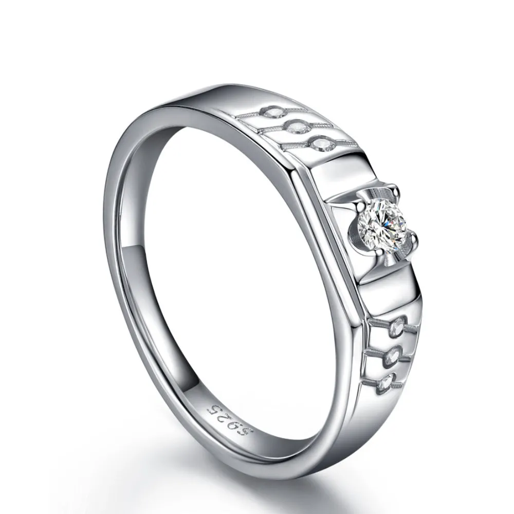 Real Solid 925 Sterling Silver Rings Cubic Zirconia Fashion Wedding Engagement Jewelry Size 8-12