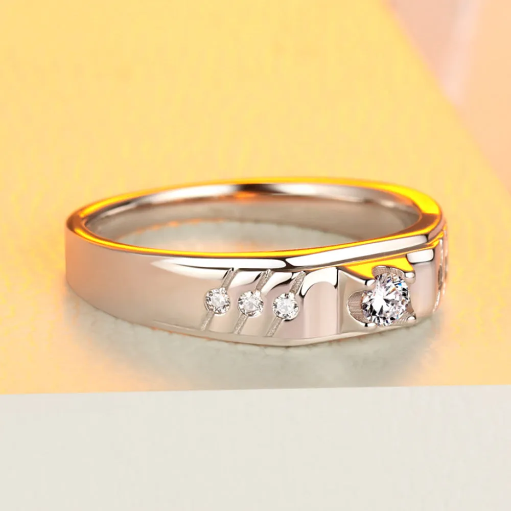 Real Solid 925 Sterling Silver Rings Cubic Zirconia Fashion Wedding Engagement Jewelry Size 8-12