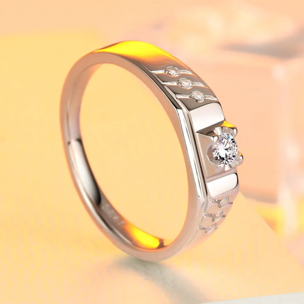 Real Solid 925 Sterling Silver Rings Cubic Zirconia Fashion Wedding Engagement Jewelry Size 8-12