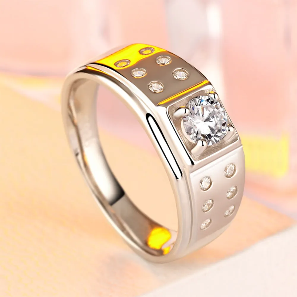 Real Solid 925 Sterling Silver Rings Cubic Zirconia Fashion Wedding Engagement Jewelry Size 8-12