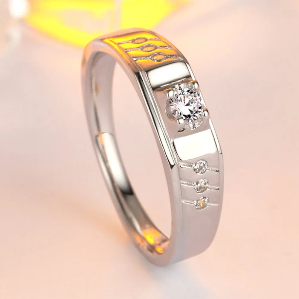 Real Solid 925 Sterling Silver Rings Cubic Zirconia Fashion Wedding Engagement Jewelry Size 8-12