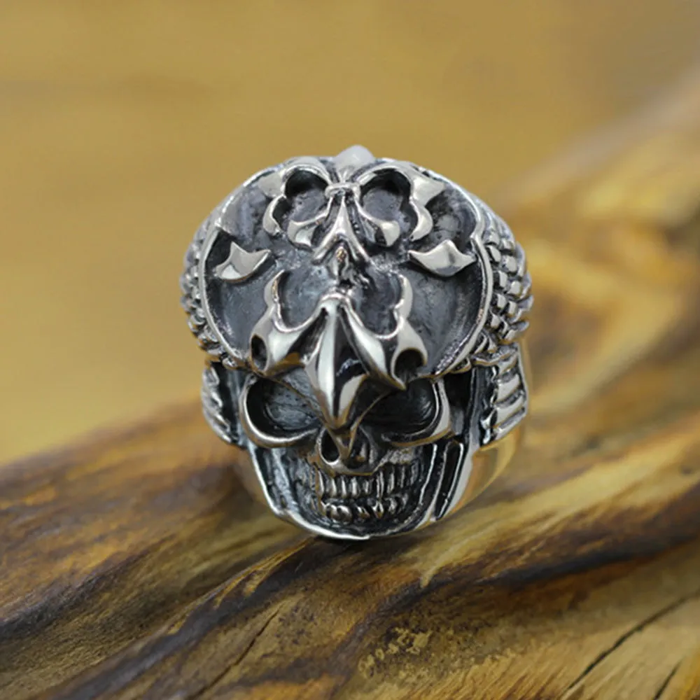 Real Solid 925 Sterling Silver Rings Skeletons & Skulls Gothic Hip Hop Jewelry Size 8.5-10.5