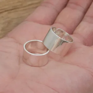 Real Solid 999 Fine Pure Silver Rings Polished Band Fashion Jewelry Open Size 5-10