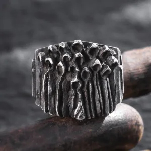 Real Solid 999 Sterling Silver Rings Cross Irregular Skulls Gothic Jewelry Open Size 8-11