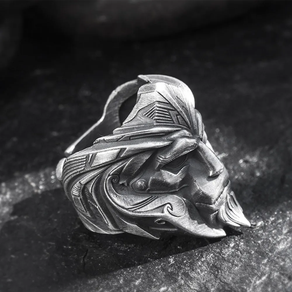 Real Solid 999 Sterling Silver Rings Optimus Prime Autobot Gothic Punk Jewelry Open Size 8-10