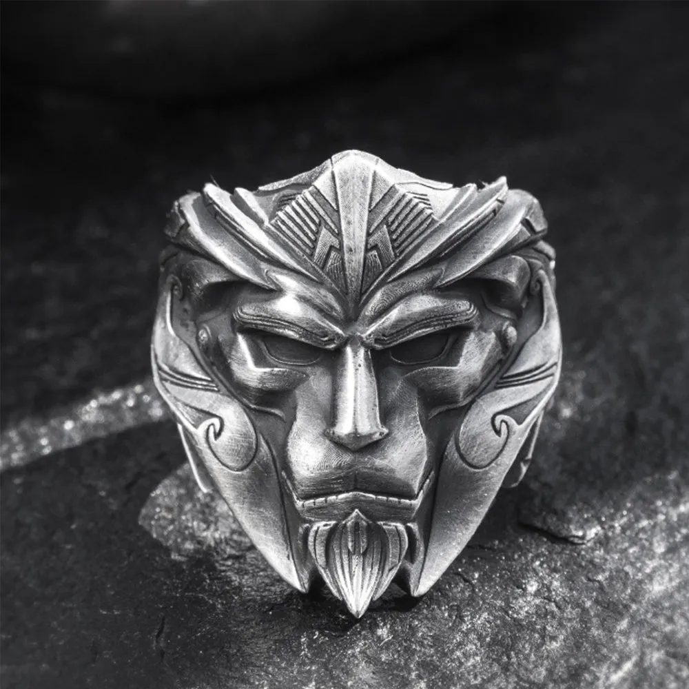 Real Solid 999 Sterling Silver Rings Optimus Prime Autobot Gothic Punk Jewelry Open Size 8-10