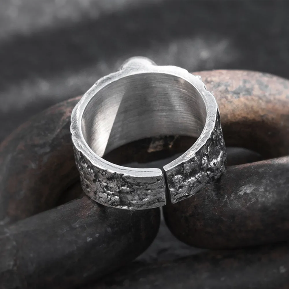 Real Solid 999 Sterling Silver Rings Skeletons & Skulls Gothic Hiphop Jewelry Open Size 8-10