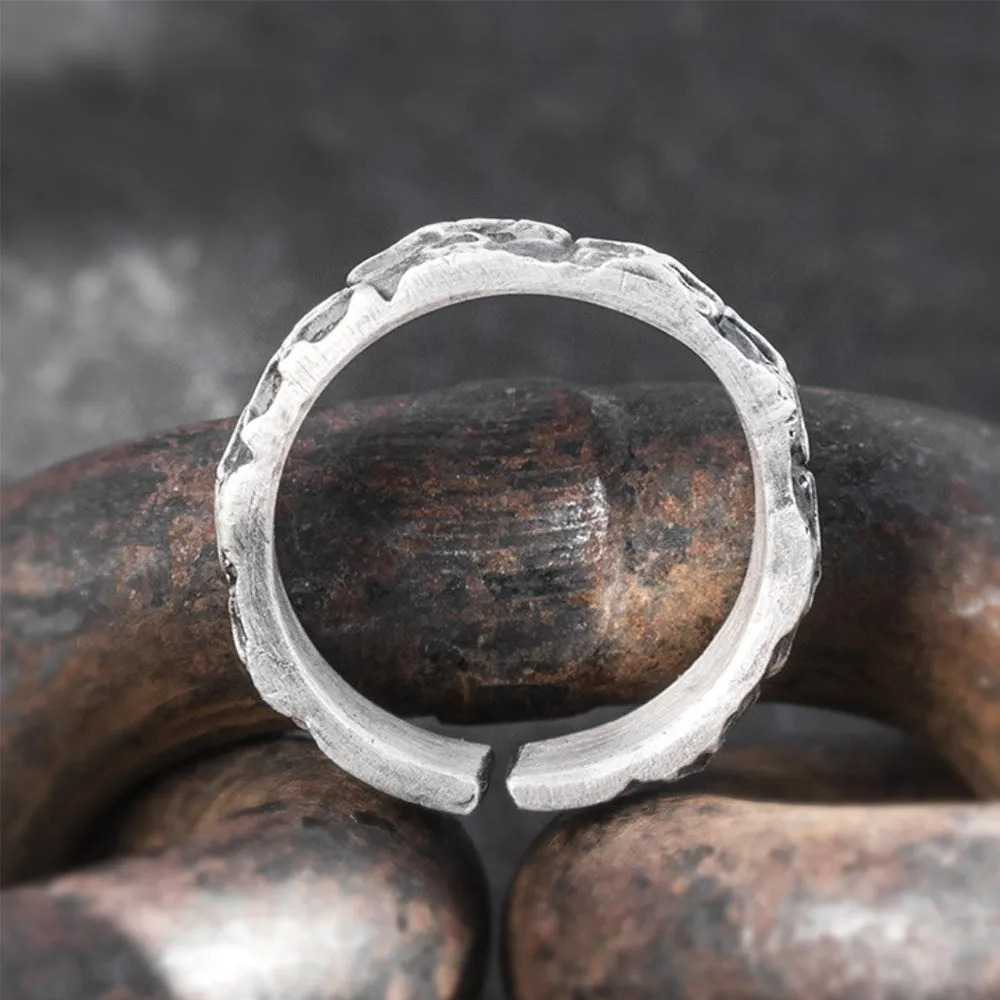 Real Solid 999 Sterling Silver Rings Skeletons & Skulls Gothic Punk Jewelry Open Size 8-10