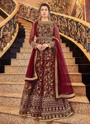 Red and Gold Heavy Embroidered Anarkali