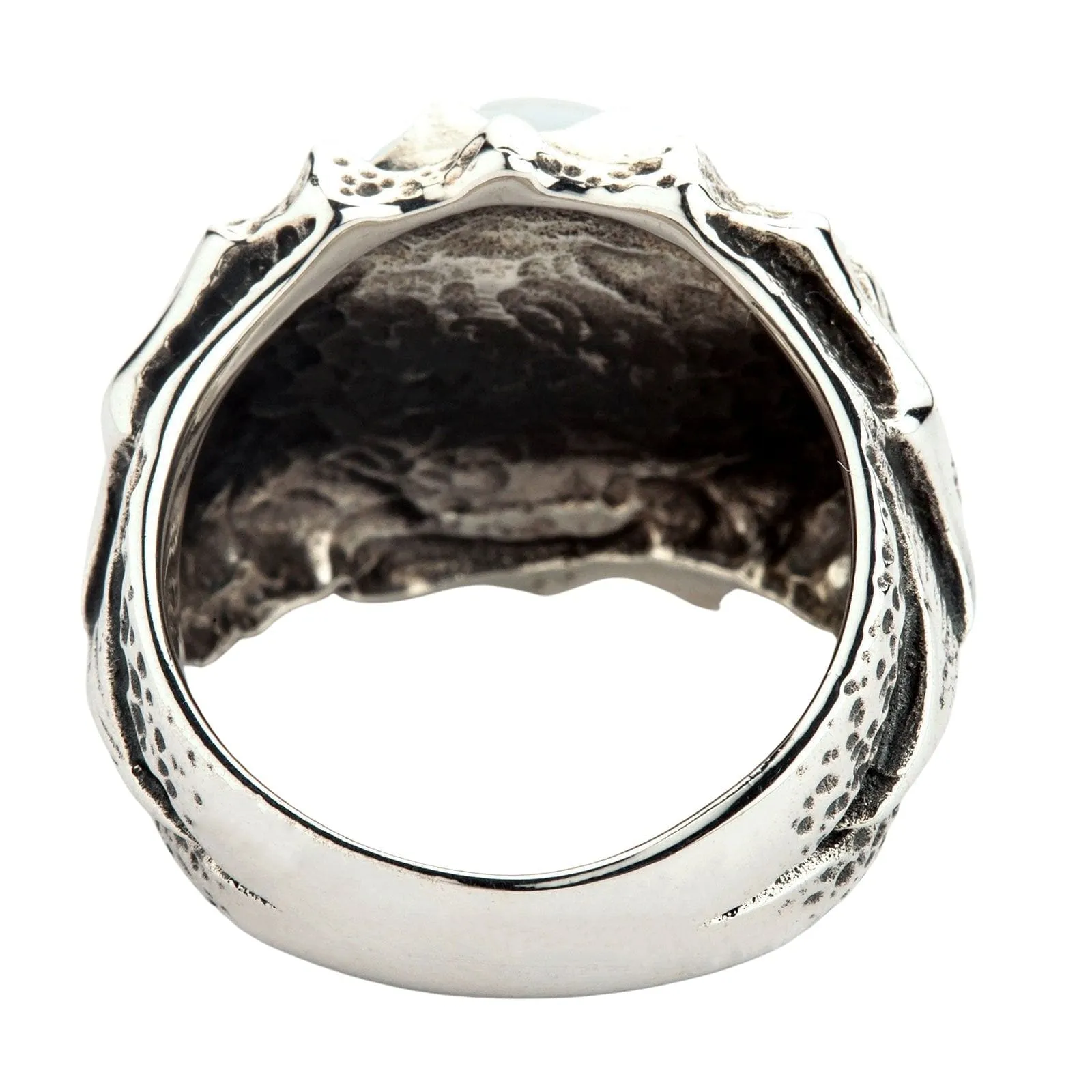 Red Evil Eyeball Sterling Silver Ring