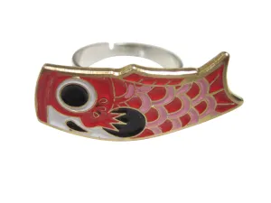 Red Toned Festival Koi Flag Koinobori Adjustable Size Fashion Ring