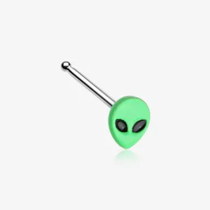 Retro Alien Head Nose Stud Ring