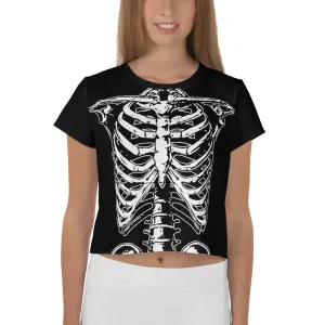 Rib Cage All-Over Print Crop Tee
