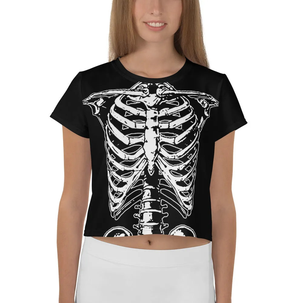 Rib Cage All-Over Print Crop Tee