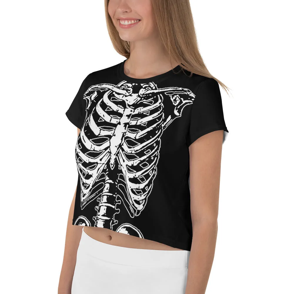 Rib Cage All-Over Print Crop Tee