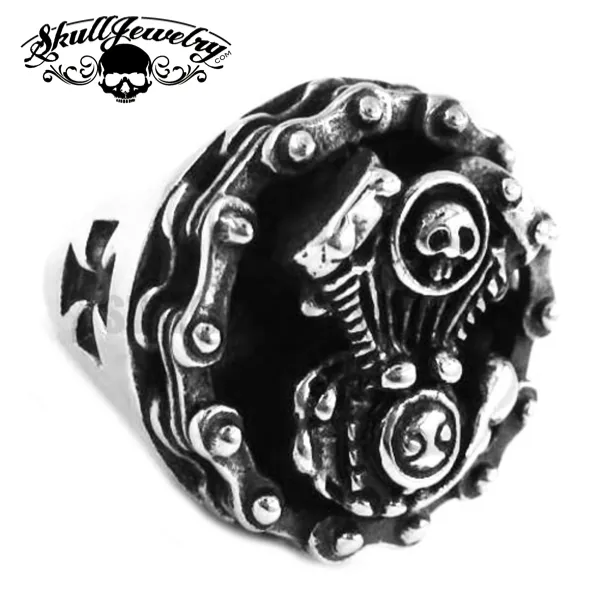Riders on the Storm - Big, Bold & Heavy Motorcycle Engine Ring (#646)
