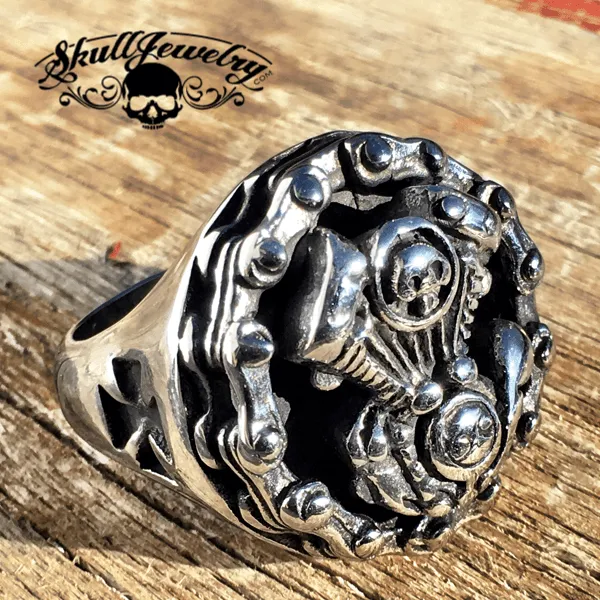 Riders on the Storm - Big, Bold & Heavy Motorcycle Engine Ring (#646)