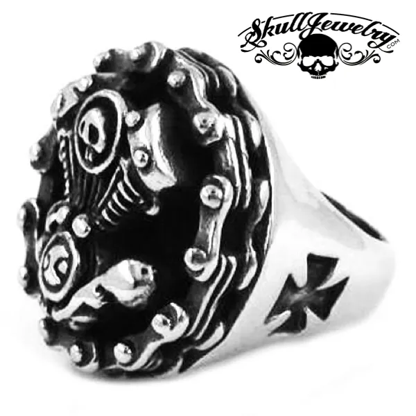 Riders on the Storm - Big, Bold & Heavy Motorcycle Engine Ring (#646)