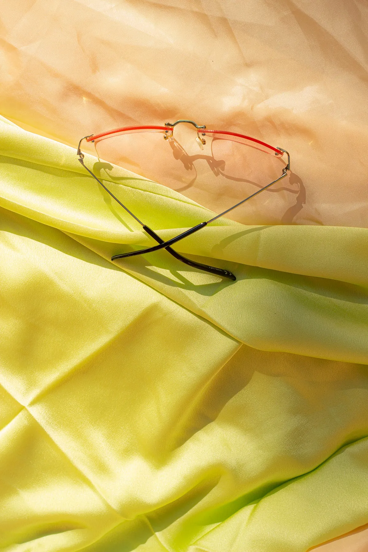 Rimless Rectangle Colour Tint Sunglasses