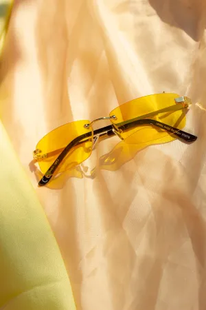 Rimless Rectangle Colour Tint Sunglasses
