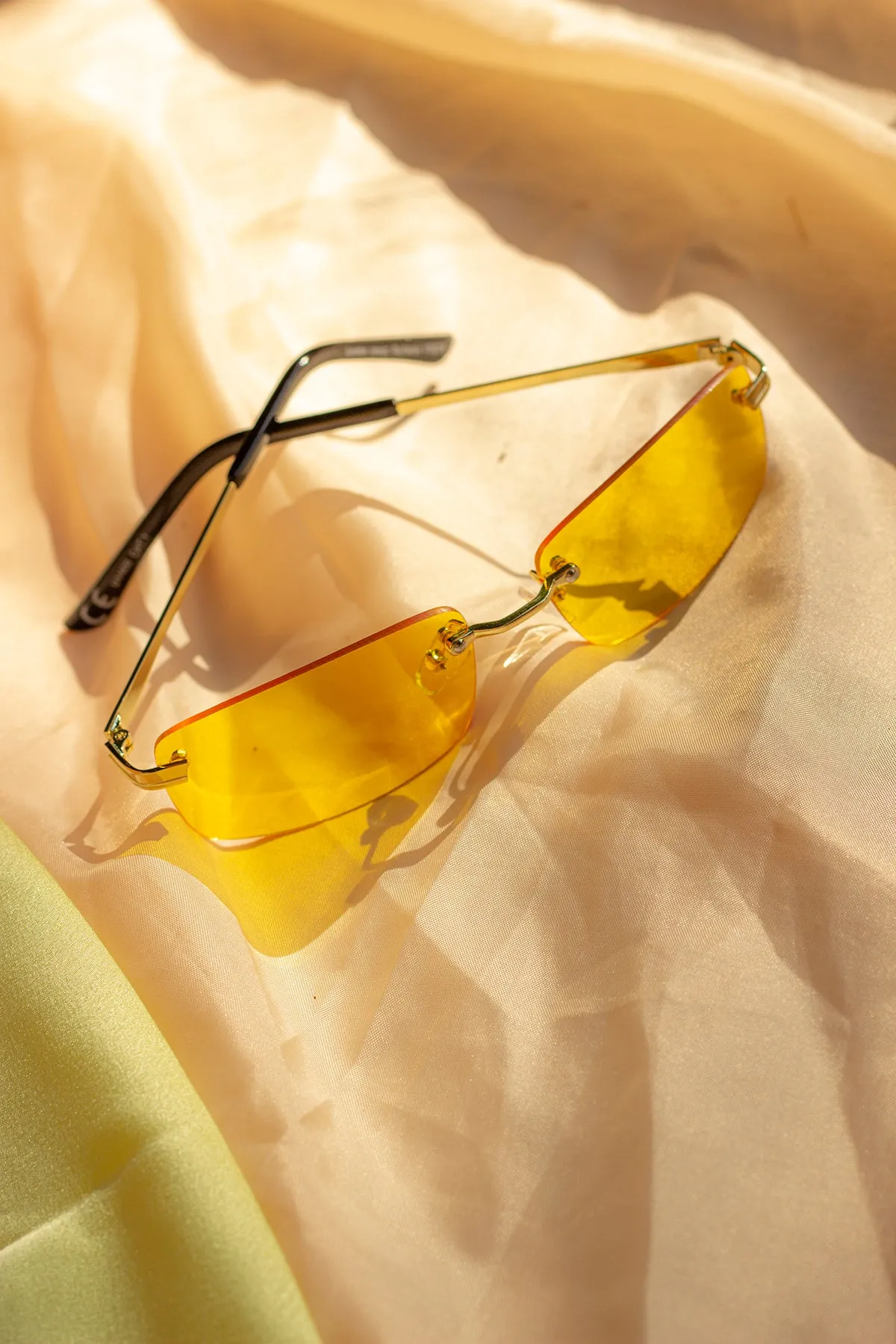 Rimless Rectangle Colour Tint Sunglasses