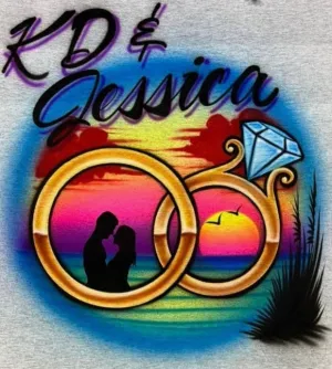 Rings ( Beach Couple )  # 2496 art stencil / template