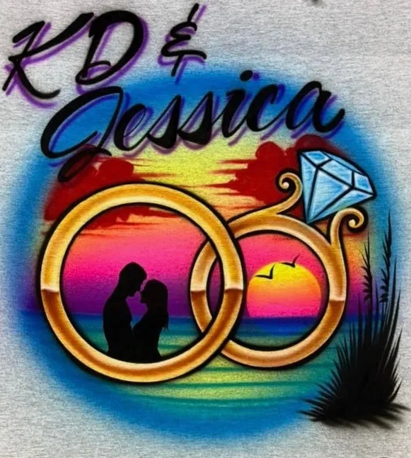Rings ( Beach Couple )  # 2496 art stencil / template