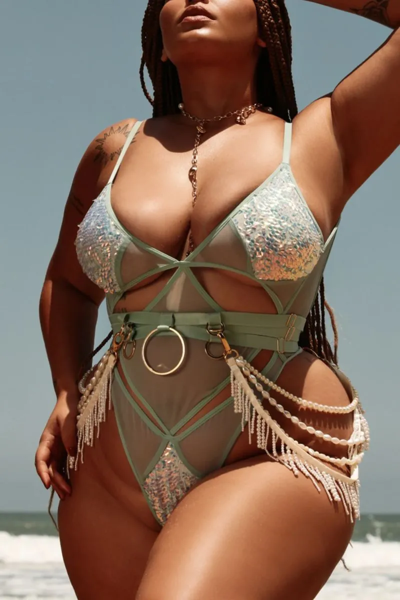 Rolling Halo Harness - Acqua/Gold