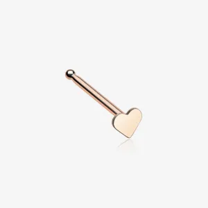 Rose Gold Heart Nose Stud Ring
