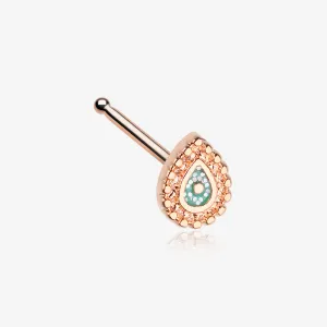 Rose Gold Mandala Ornate Sparkle Nose Stud Ring