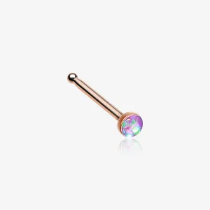 Rose Gold Opal Sparkle Nose Stud Ring
