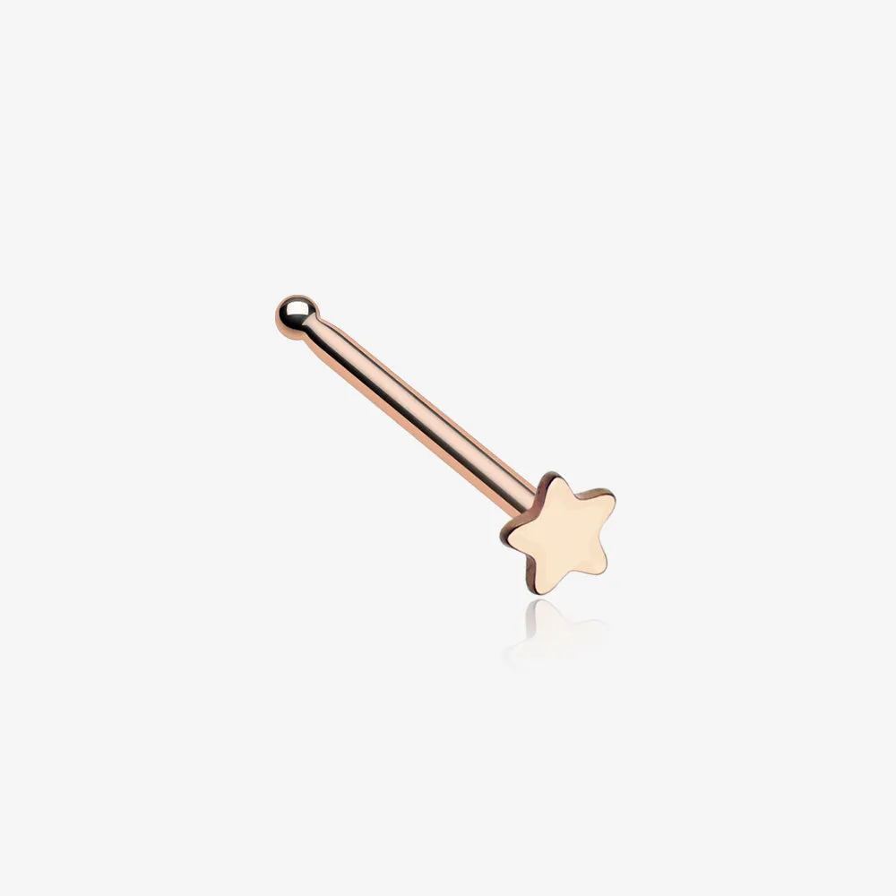 Rose Gold Star Nose Stud Ring