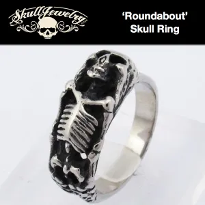 'Roundabout' Stainless Steel Skull Ring (692)