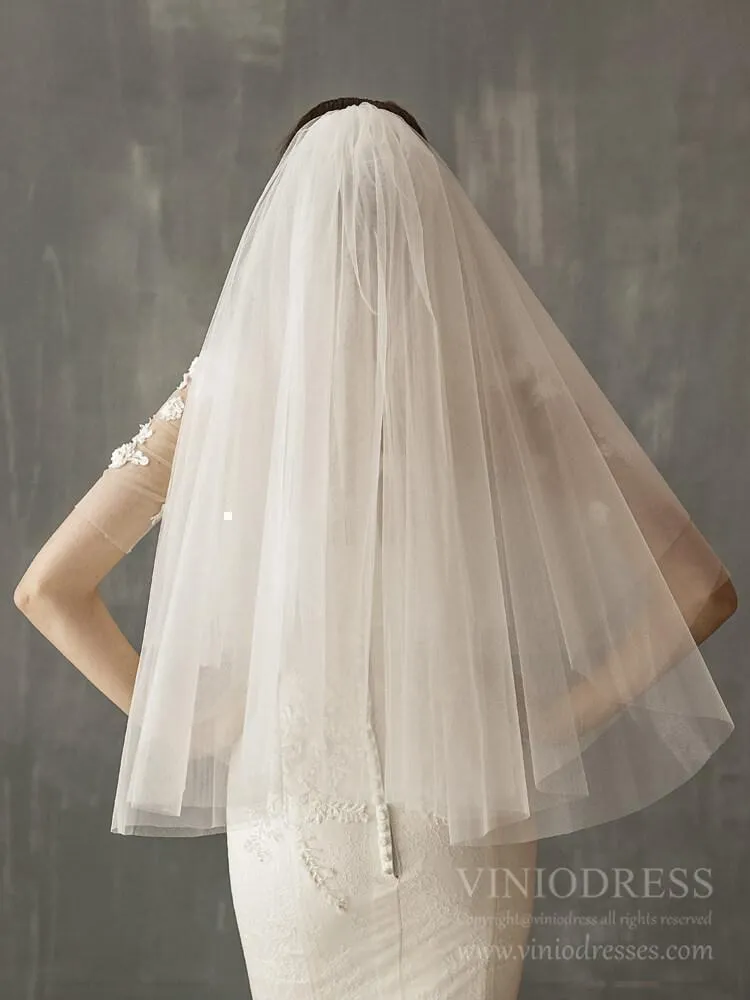 Roycebridal Cheap Simple Tulle Bridal Blusher Veils AC1239