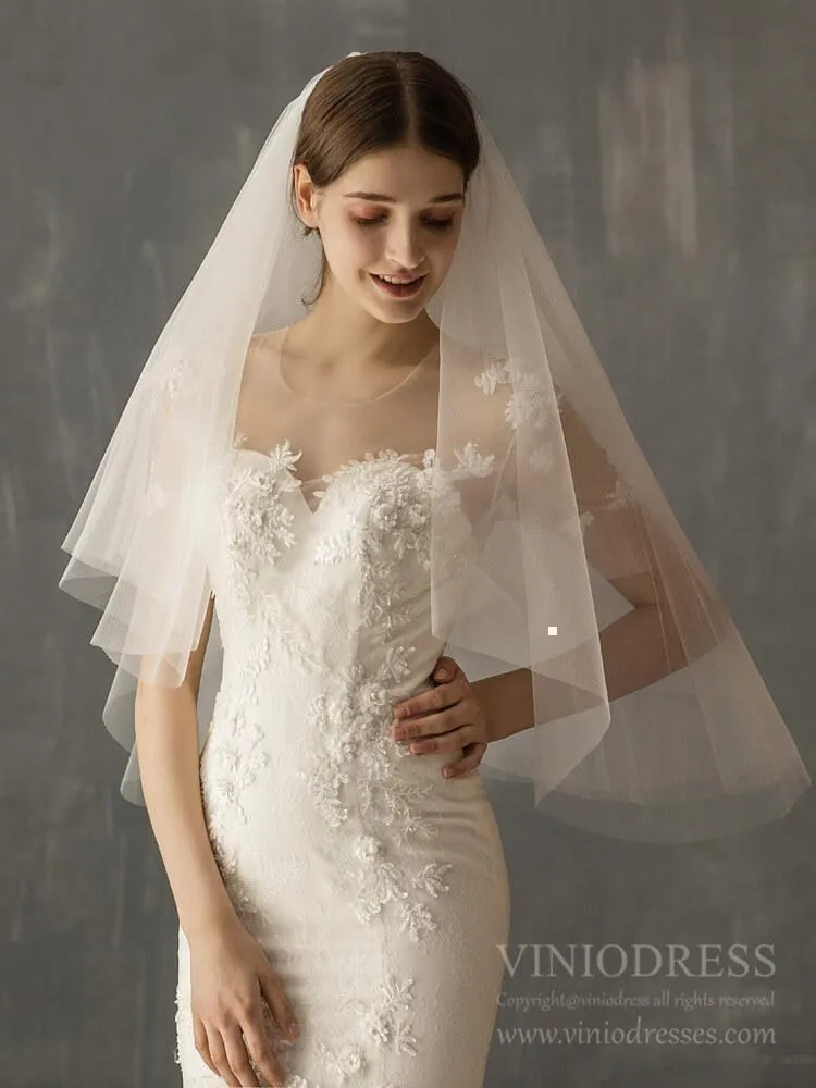 Roycebridal Cheap Simple Tulle Bridal Blusher Veils AC1239